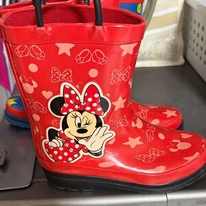 Disney Red Minnie Mouse Kids Rain Boots